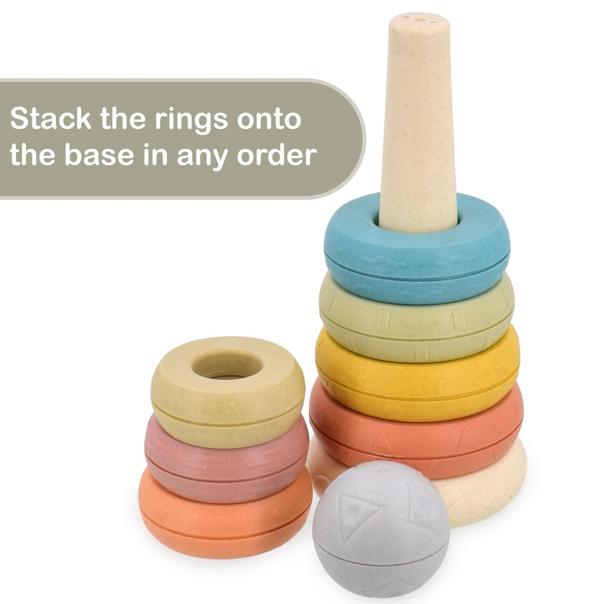 Wheat Fibre Stacking Ring, Cup & Ball Set