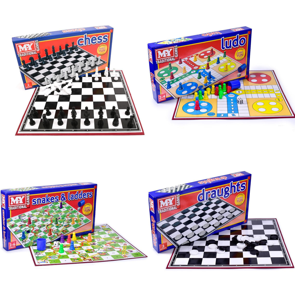 Set Of 4 Traditional Board Games