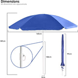 Blue 1.6m Garden Parasol