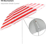 Red and White 160cm Parasol