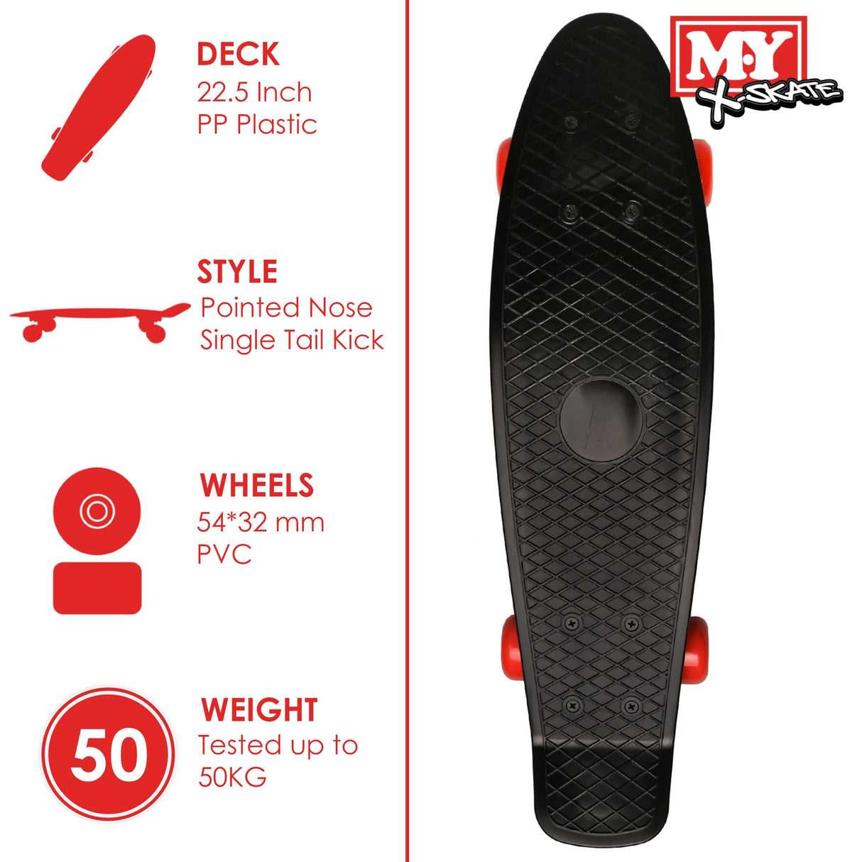 22" Plastic Skateboard