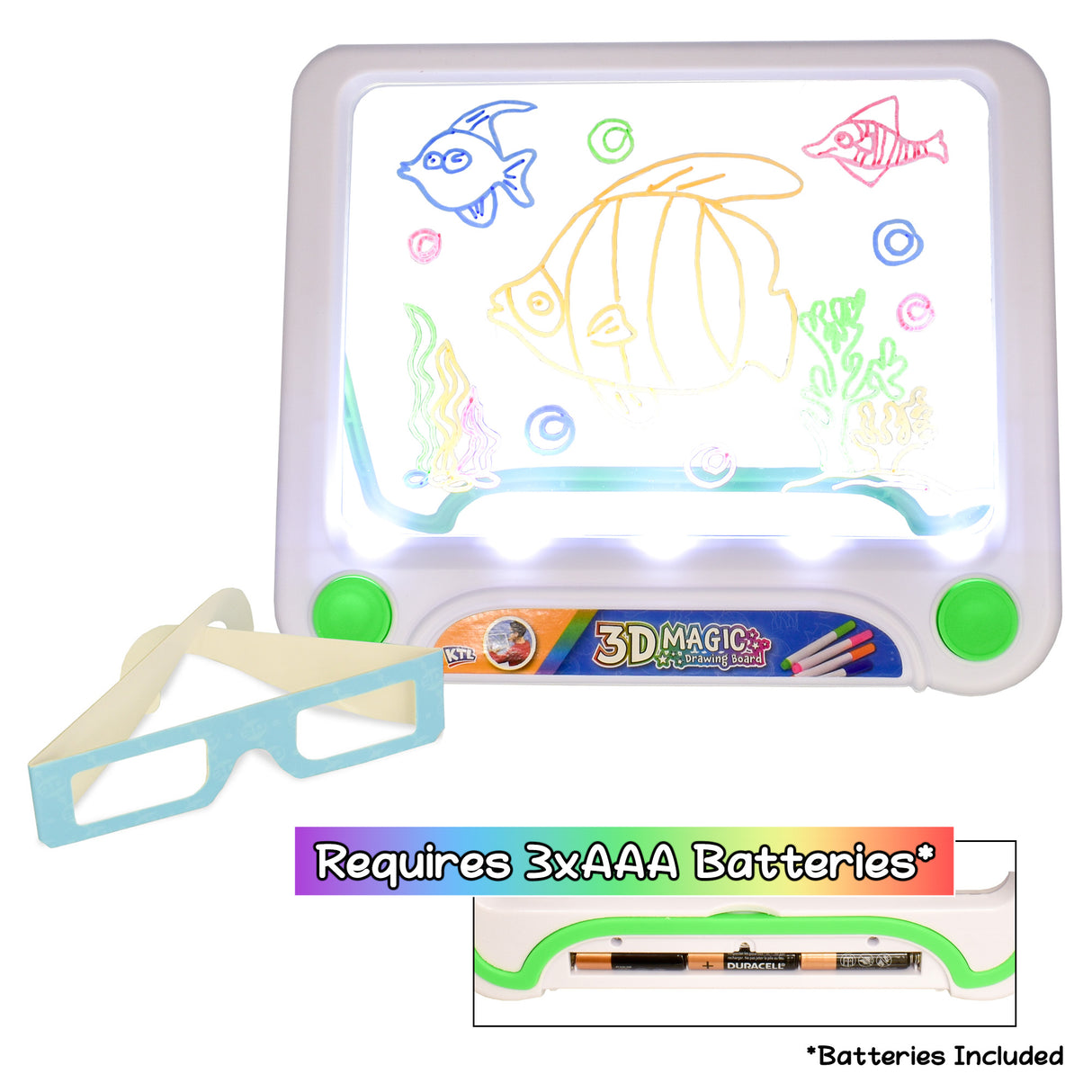 3D Neon Drawing Board with Sealife Templates