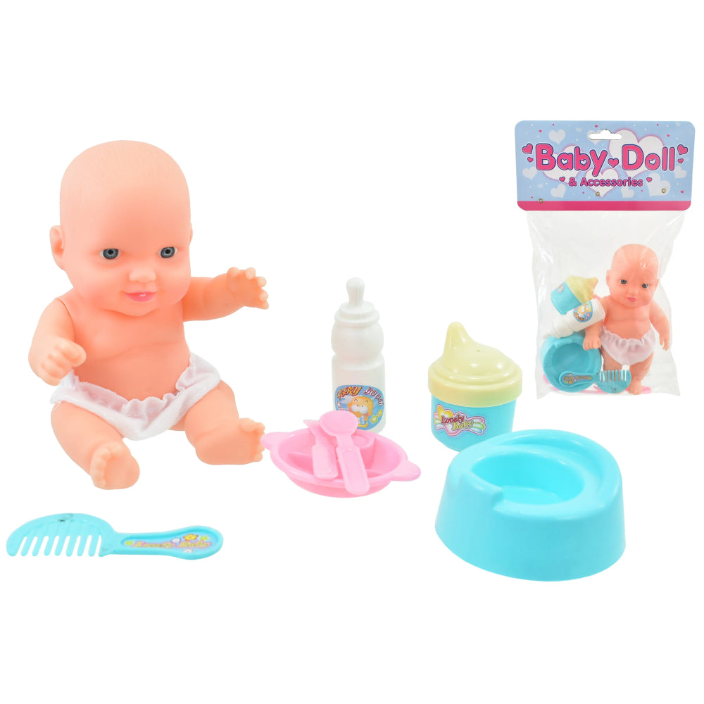 Baby Doll & Accessories Playset With Travel Bag