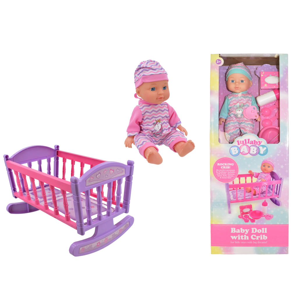 Small Baby Doll with Crib