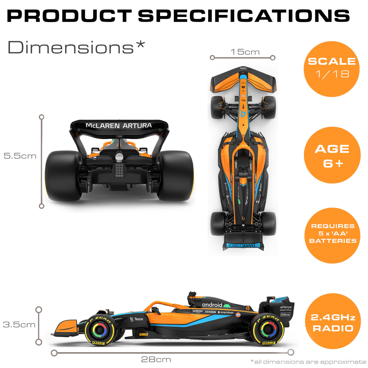 Remote Control 1:18 McLaren MCL36 F1