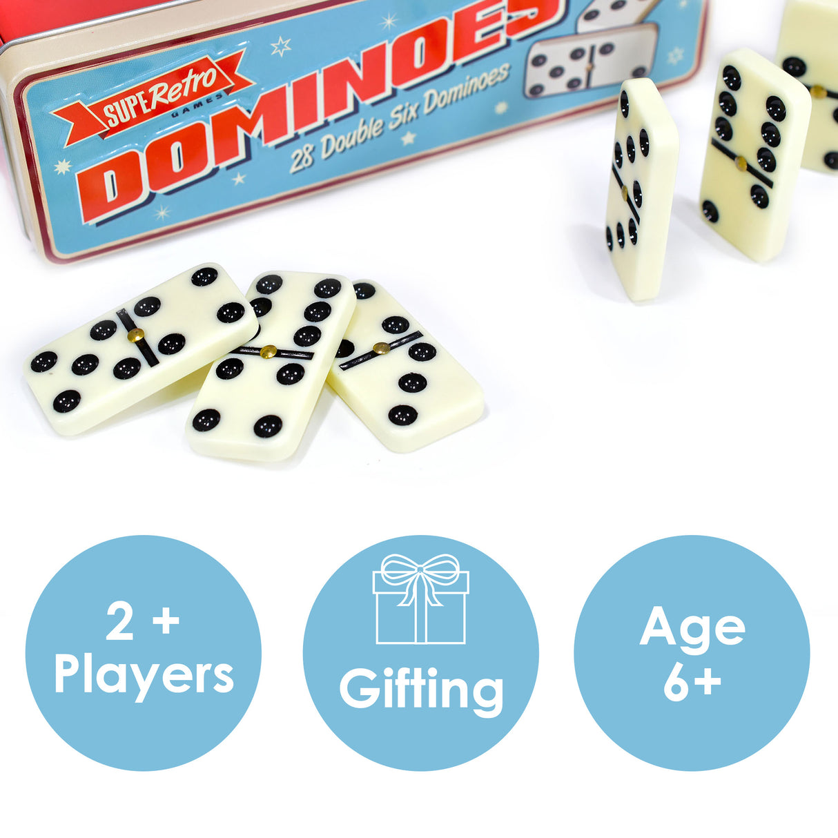 Retro Dominoes Tin 28 Piece Set